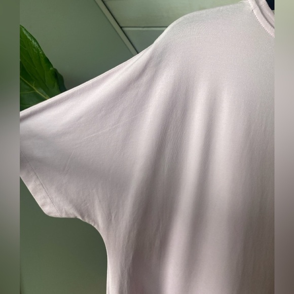 COS Contrast Hem Tent T-shirt Dress Pink Navy A-line Pockets Size Medium - Picture 8 of 11